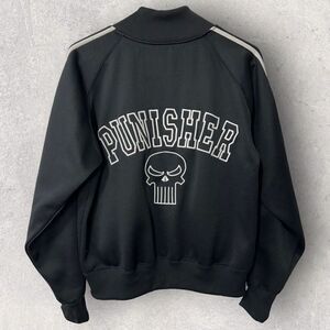 Marvel Punisher Black Bomber Jacket White Trim w/ Pockets, Size S